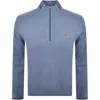Paul Smith Half Zip Zebra Logo Jumper Blue In Blue