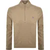 Paul Smith Half Zip Zebra Logo Jumper Brown In Green