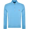 Paul Smith Half Zip Zebra Sweatshirt Blue In Blue