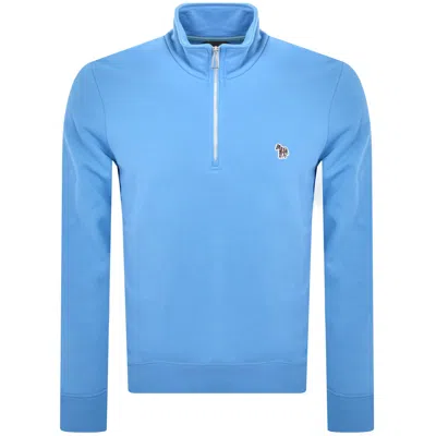 Paul Smith Half Zip Zebra Sweatshirt Blue