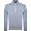 Paul Smith Half Zip Zebra Sweatshirt Blue In Blue