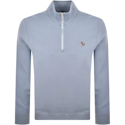 Paul Smith Half Zip Zebra Sweatshirt Blue