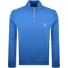Paul Smith Half Zip Zebra Sweatshirt Blue In Blue