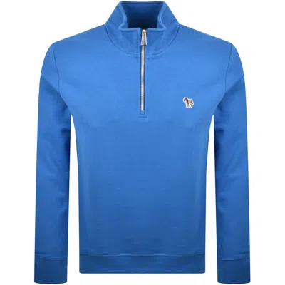 Paul Smith Half Zip Zebra Sweatshirt Blue
