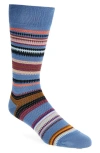 Paul Smith Harvey Stripe Cotton Blend Dress Socks In Cobalt Blue