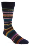 Paul Smith Harvey Stripe Cotton Blend Dress Socks In Navy