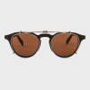 Paul Smith Havana Turquoise 'keyes' Spectacles With Clip-on Sun Lenses Blue In Blue