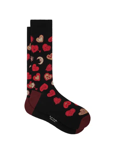 Paul Smith Heart Moon-print Socks In Multi