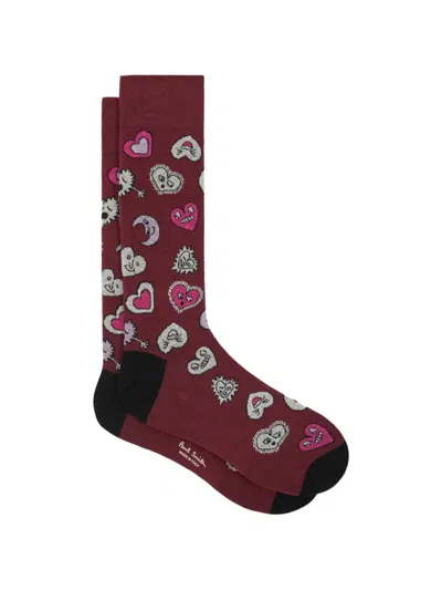 Paul Smith Heart Moon-print Socks In Multi