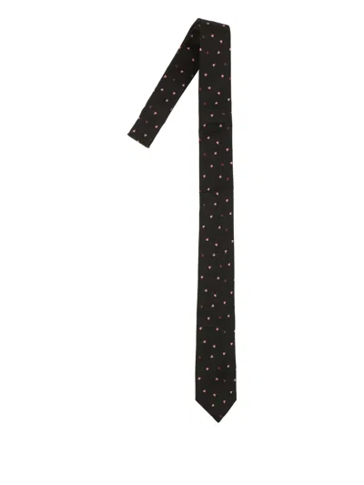 Paul Smith Heart-motif Pointed Tie In Black