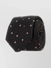 Paul Smith Heart Pattern Silk Tie With Slim Design In Black
