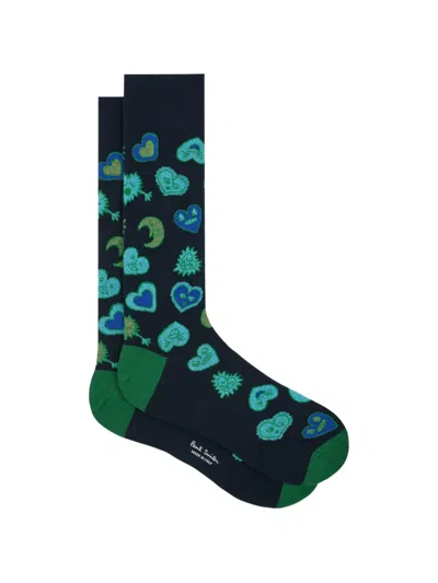 Paul Smith Heart-patterned Socks In Multi