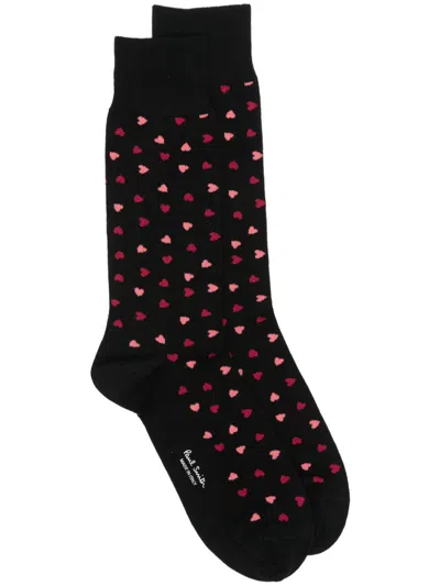 Paul Smith Heart Socks In Black