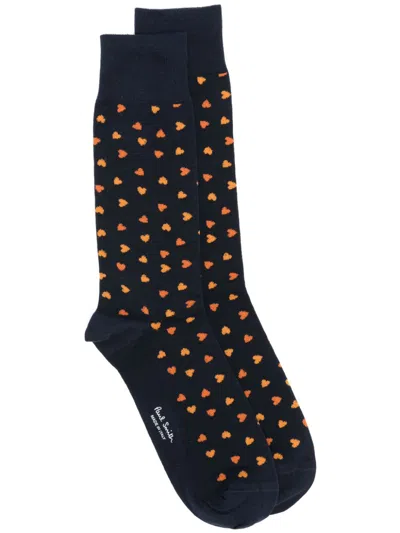 Paul Smith Heart Socks In Blue