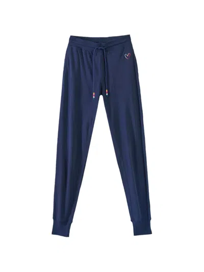 Paul Smith Heart-embroidered Track Pants In Blue