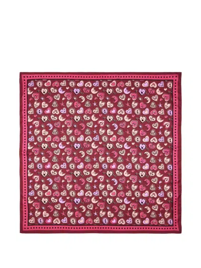 Paul Smith Heart-print Scarf In Multi