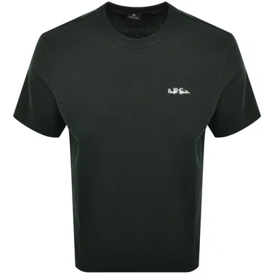 Paul Smith Heavyweight T Shirt Green In Black