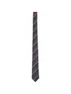 Paul Smith Herringbone-pattern Striped Tie In Brown