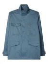 Paul Smith Light Blue Peached Nylon-blend Field Jacket In Blue