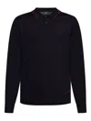 Paul Smith High Neck Polo With Zip In Black