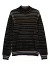 Paul Smith High-neck Striped Sweater In Multi