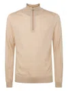 Paul Smith High-neck Zip-up Jumper In Neutral