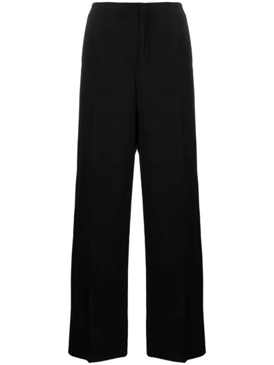 Paul Smith High Waist Wide Leg Trousers In Black