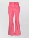 Paul Smith High-waisted Velvet Finish Trousers With Flare Leg In Pink
