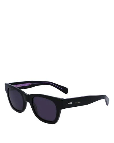 Paul Smith Highgate Square Sunglasses, 51mm In Black/purple Solid