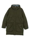 Paul Smith Quilted Hooded Long Parka Coat In Gray