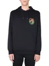 Paul Smith Graphic Print Hoodie With Drawstring Hood In Black