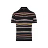 Paul Smith Black 'signature Stripe' Cotton-piqué Polo Shirt In Multi