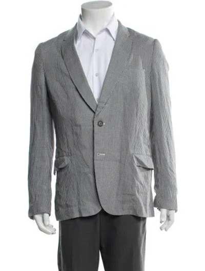 Pre-owned Paul Smith Houndstooth Print Blazer In Blue