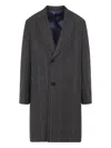 Paul Smith Men's Overcoat With Notch Lapel And Back Belt Detail In Black