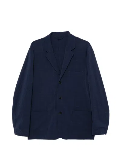 Paul Smith Houndstooth-pattern Single-breasted Jacket In Blue