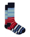 Paul Smith Navy Mixed Block Stripe Socks Blue