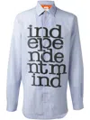 Paul Smith 'independent Mind' Print Shirt In Blue