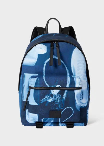 Paul Smith Indigo Blue 'x-ray Print' Backpack Multicolour