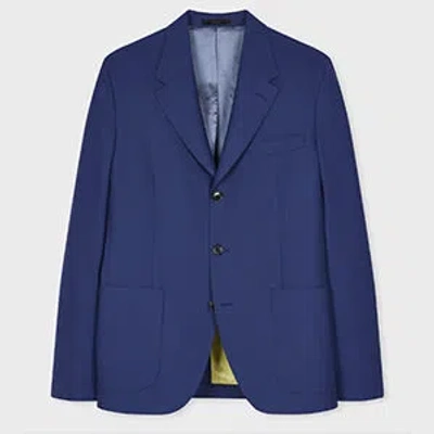 Paul Smith Indigo Fresco Wool Three-button Blazer Blue