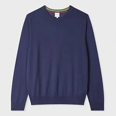 Paul Smith Indigo Merino Wool Sweater Purple In Blue