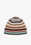 Paul Smith Signature Stripe Merino Wool Beanie In Multicolor