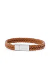 Paul Smith Interwoven Leather Bracelet In Brown