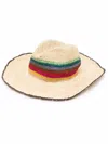 Paul Smith Wide Brim Straw Crochet Hat In Multi