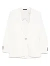 Paul Smith Linen Blazer With Shoulder Pads And Vents In White