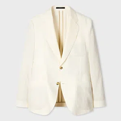 Paul Smith Ivory Linen Two-button Blazer White In Neutral
