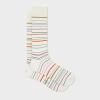Paul Smith Pencil Stripe Cotton-blend Socks In White