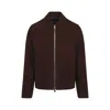 Paul Smith Red Lamb Suede Leather Regular Fit Bomber Jacket In Brown