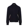 Paul Smith Zip-up Jacket With Colorful Striped Accents In Blue