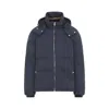 Paul Smith Hooded Navy Blue Polyamide Jacket In Blue