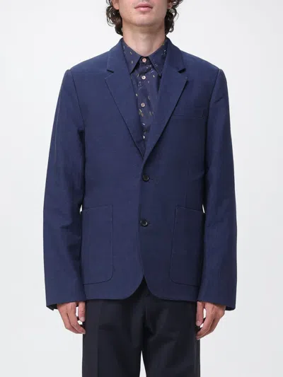 Paul Smith Jacket Men Color Indigo In Animal Print